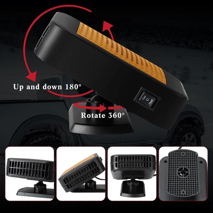 Car Heater, 12V/24v 200W Car Heater 2 in 1 Heating Fan Defroster Demister Car Amplifier Cooling Fans