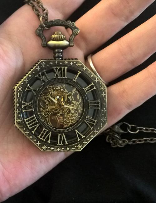 Carved Octagonal Steampunk Mechanical Pocket Watch Retro Rome photo review