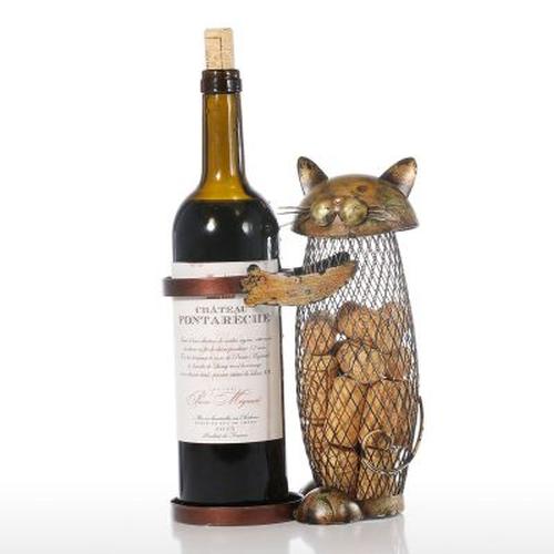 Cat Wine Bottle &amp; Cork Holder