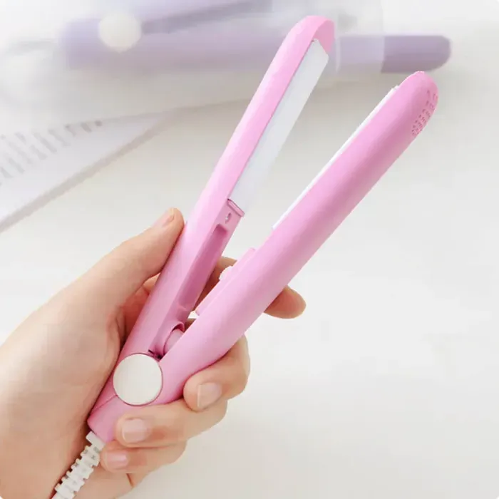 Ceramic Mini Hair Curler & Straightener 2-in-1, Quick Hair Styling Fast Heating Straightener