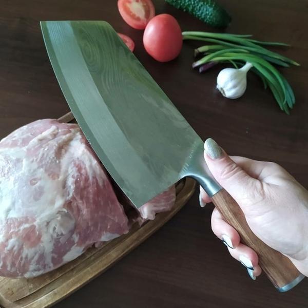 Chef Knife, Damascus Chef Knife, Butcher Knife, Wood Handle Cleaver Meat Chopping Knife photo review