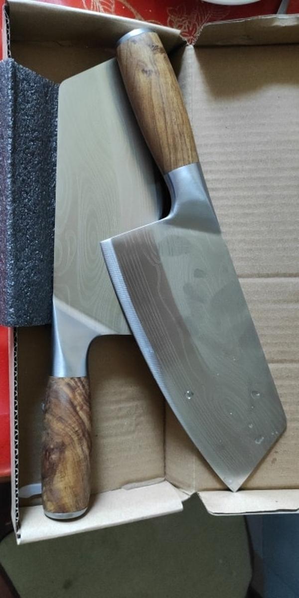 Chef Knife, Damascus Chef Knife, Butcher Knife, Wood Handle Cleaver Meat Chopping Knife photo review