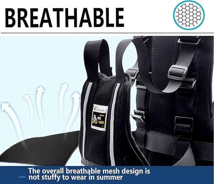 Children Motorcycle Safety Harness Breathable Reflective Adjustable Belt