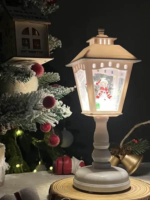 Christmas Musical Snow Globe Lantern Lighted Water Glittering Lantern, USB & Battery Operated Musical Snow Globe Christmas Decoration photo review