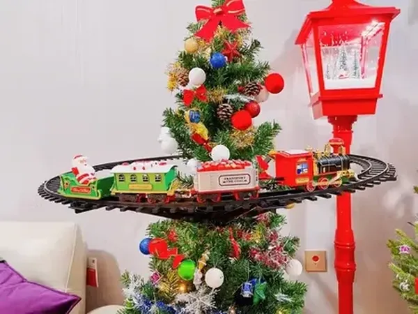 Christmas Train Sets for Under The Tree, Christmas Railway Train Set with Railway Track, Lights and Sounds Electric Train Set photo review