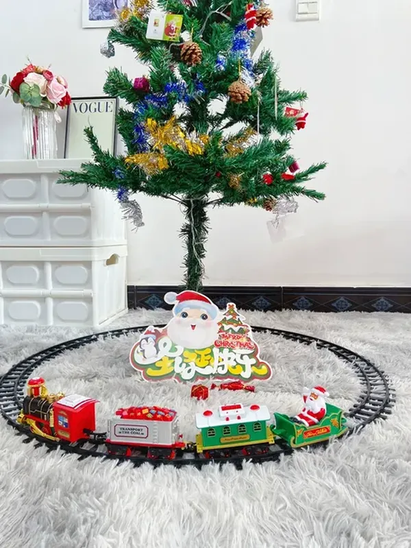 Christmas Train Sets for Under The Tree, Christmas Railway Train Set with Railway Track, Lights and Sounds Electric Train Set photo review