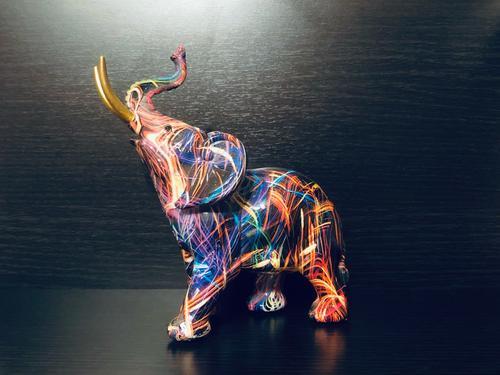 Creative Colorful Elephant Ornament Home Living Room Wine Cabinet photo review