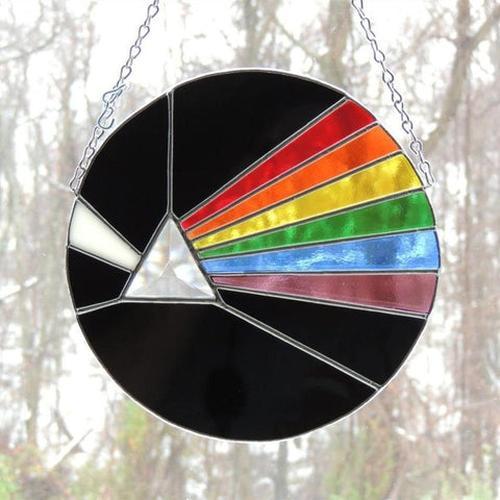 Creative Living Room Wall Decoration Dark Side Of The Moon Stained Glass