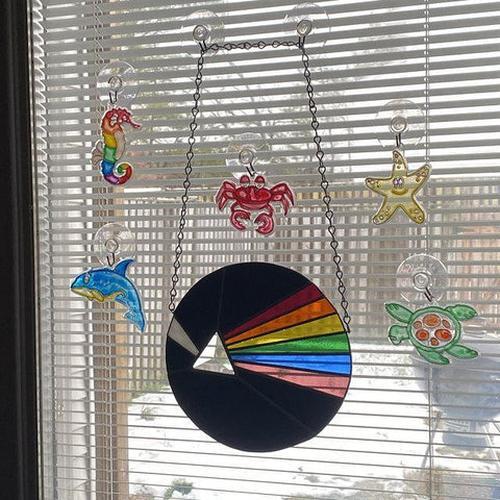 Creative Living Room Wall Decoration Dark Side Of The Moon Stained Glass