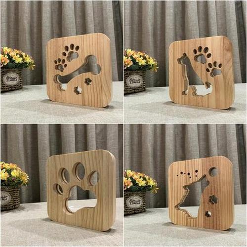 Creative Wooden Table Lamp Dog Paw Bedroom Decoration Night Light