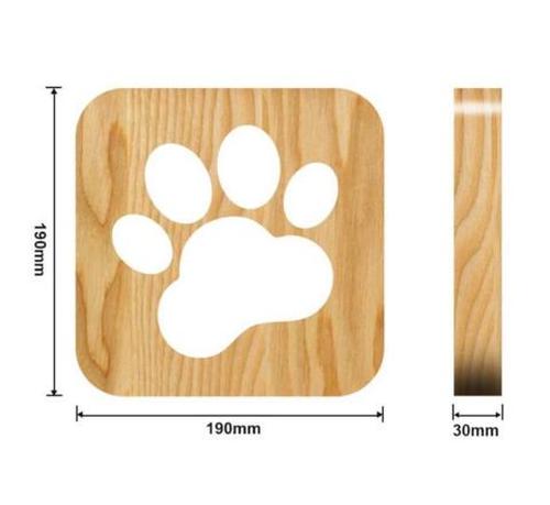 Creative Wooden Table Lamp Dog Paw Bedroom Decoration Night Light