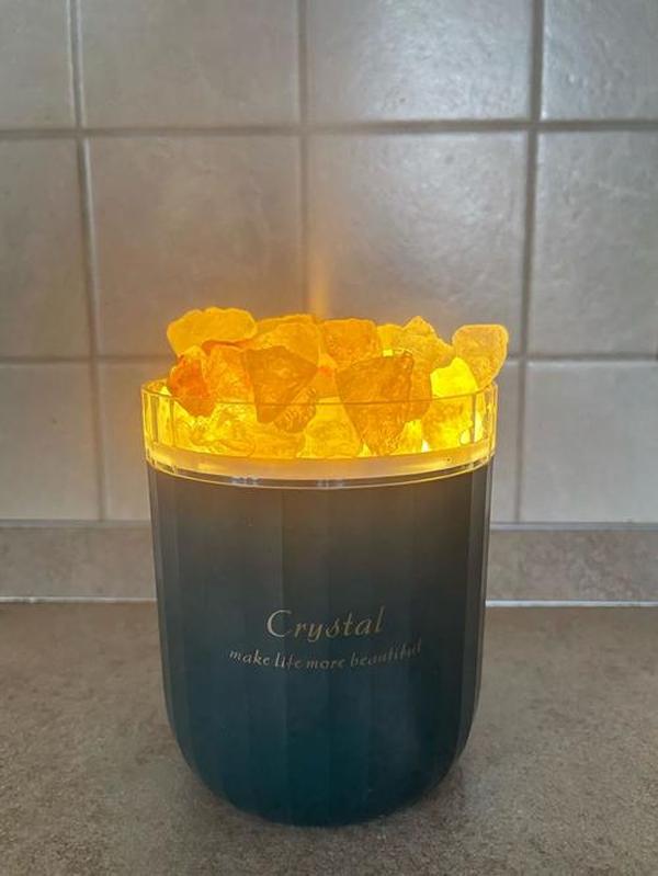 Crystal Aromatherapy Humidifier with Colorful Salt Stone Lamp photo review