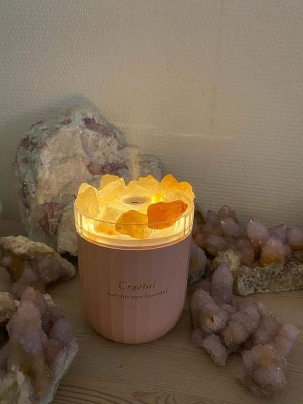 Crystal Aromatherapy Humidifier with Colorful Salt Stone Lamp photo review