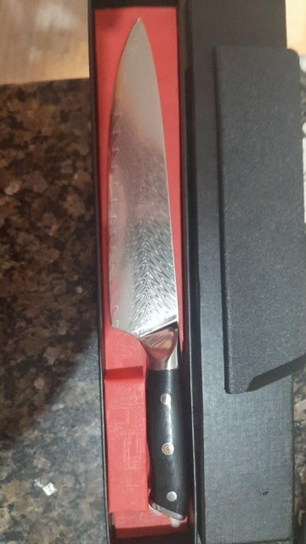 Damascus Chef Knife, Hand Forged Steel Kitchen Knife photo review