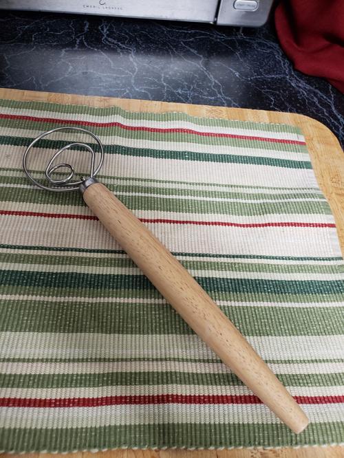 Danish Dough Whisk with Wooden Handle - Ideal for Bread, Cakes, and Pastries photo review