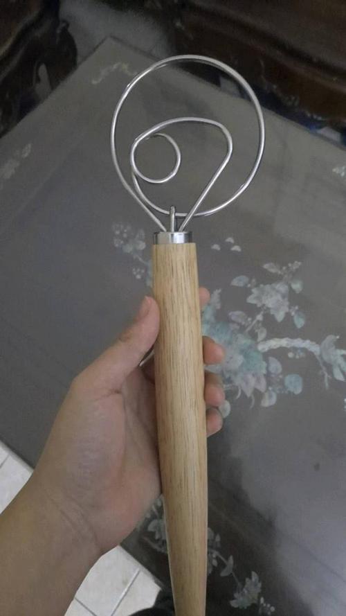 Danish Dough Whisk with Wooden Handle - Ideal for Bread, Cakes, and Pastries photo review