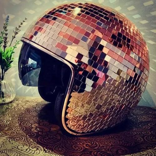 Disco Ball Helmet With Retractable Visor