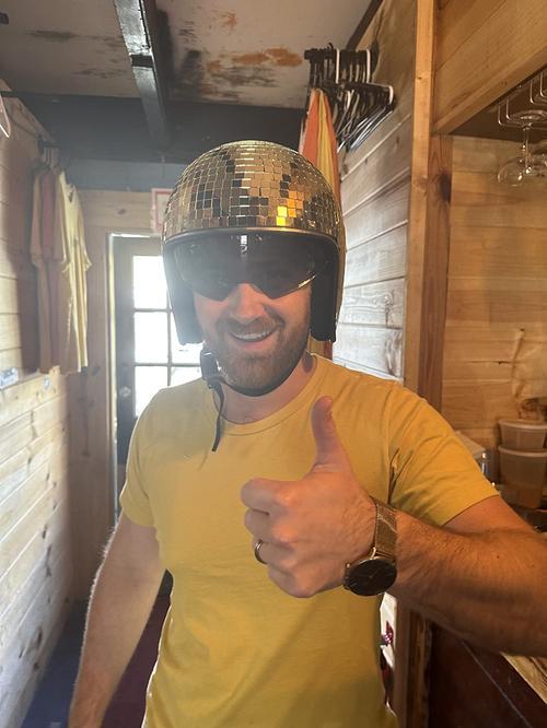 Disco Ball Helmet With Retractable Visor photo review