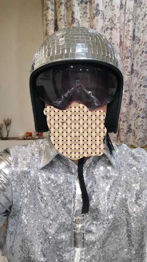 Disco Ball Helmet With Retractable Visor photo review