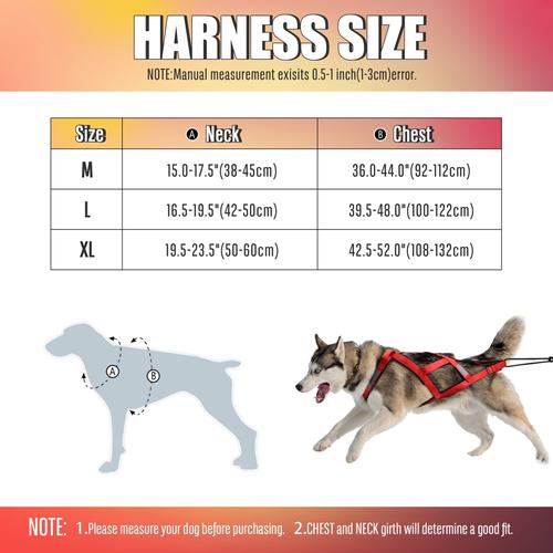 Dog Harness Weight Pulling Sledding Harness Mushing Back Harness For Large Dogs Husky Canicross Skijoring Scootering