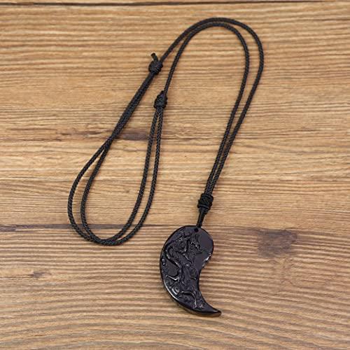 Dragon And Phoenix Yin Yang Obsidian Necklace