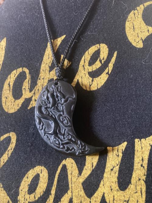 Dragon And Phoenix Yin Yang Obsidian Necklace photo review