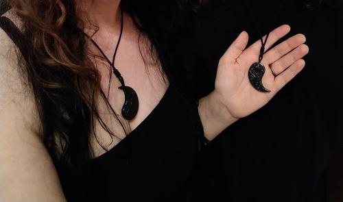 Dragon And Phoenix Yin Yang Obsidian Necklace photo review