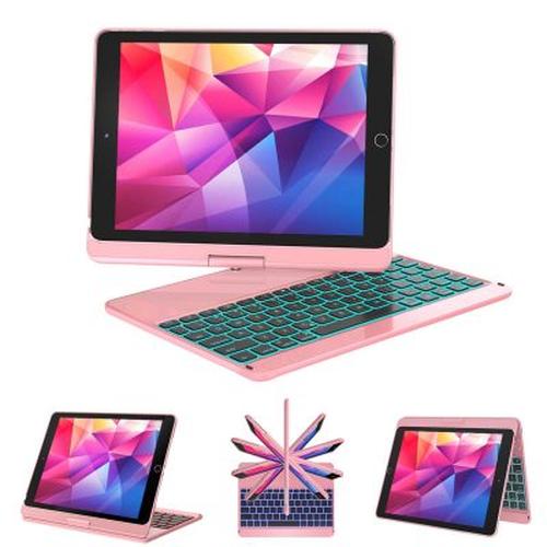 Durable, Protective, and Portable 360 Rotatable iPad Case with Backlit Bluetooth Keyboard