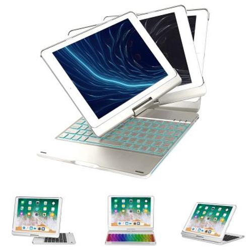 Durable, Protective, and Portable 360 Rotatable iPad Case with Backlit Bluetooth Keyboard