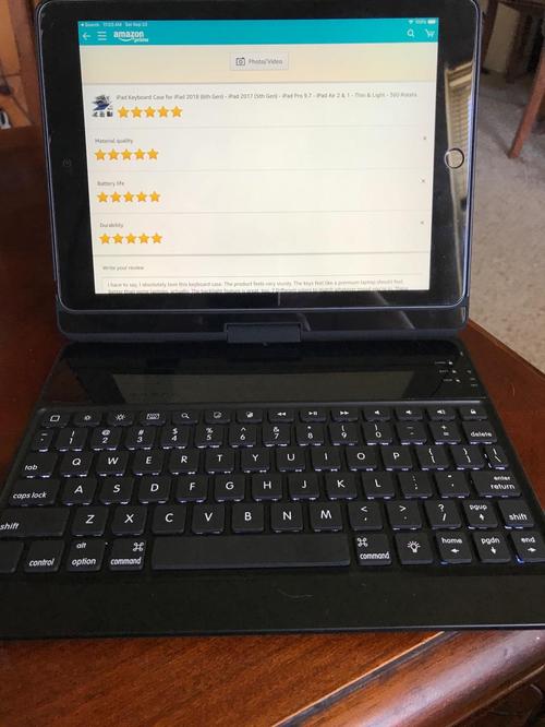 Durable, Protective, and Portable 360 Rotatable iPad Case with Backlit Bluetooth Keyboard photo review