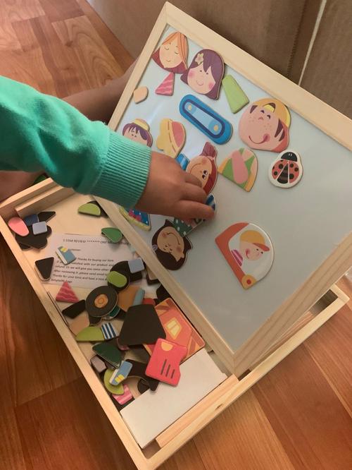 Educational Magnetic Box With Whiteboard & Chalkboard photo review