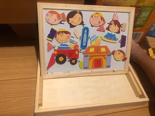 Educational Magnetic Box With Whiteboard & Chalkboard photo review