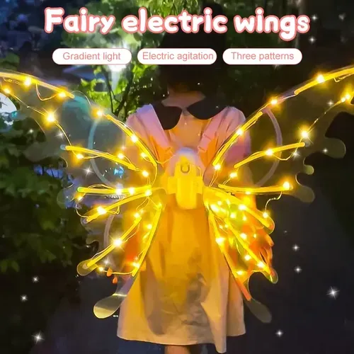 Electric Butterfly Wings Costume for Kids and Dogs with Music and Glowing Wings