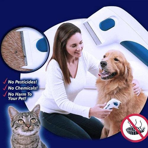 Electric Flea and Tick Comb for Cats and Dogs - Kills and Removes Fleas, Ticks, and Lice