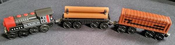 Electric Train Toy for Wooden Track, 3Pcs Train Toy Set, Battery Powered Train Compatible photo review