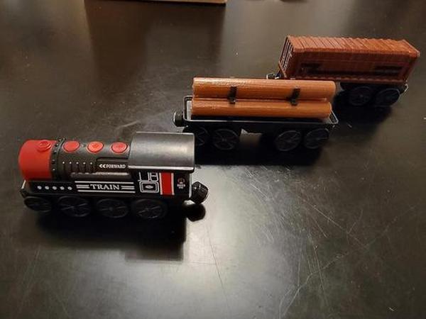 Electric Train Toy for Wooden Track, 3Pcs Train Toy Set, Battery Powered Train Compatible photo review