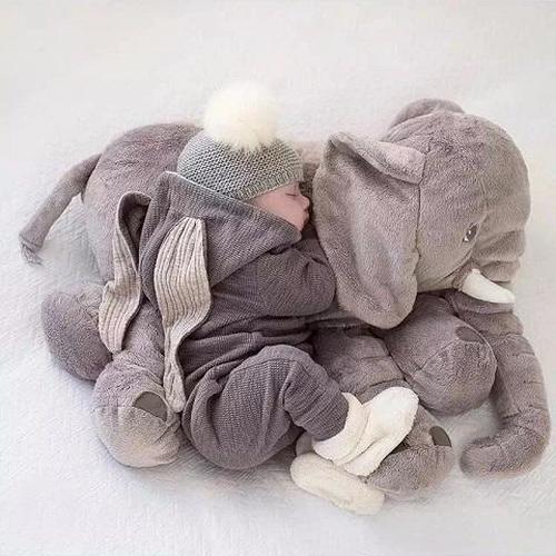 Elephant Stuffed Animal Plush Toy Baby Pillow, Elephant Pillow Baby Comfort Doll