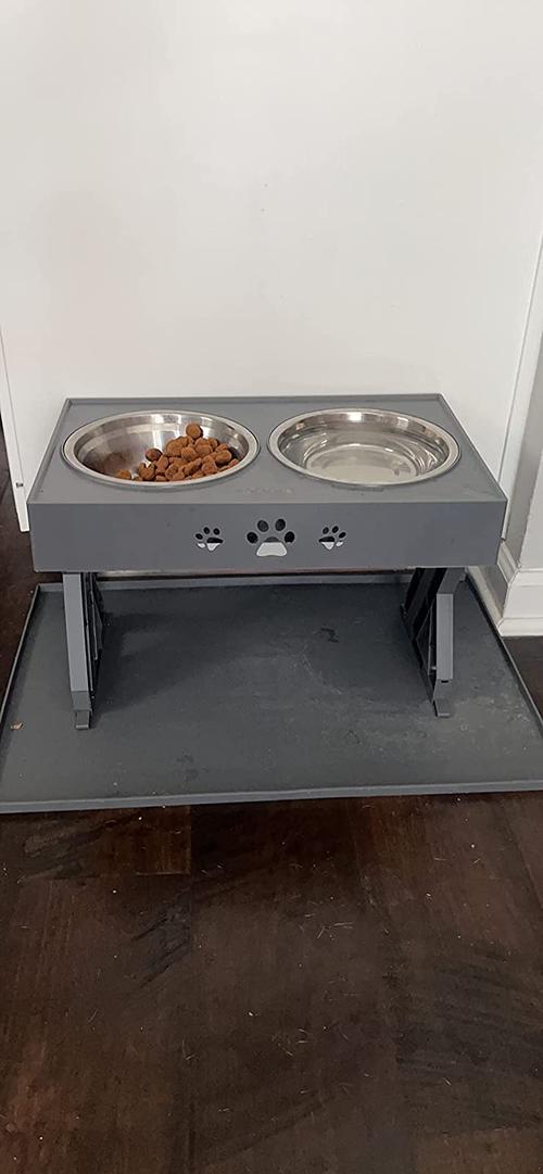 Elevated Dog Bowls with 2 Stainless Steel Bowls - Adjustable Height photo review