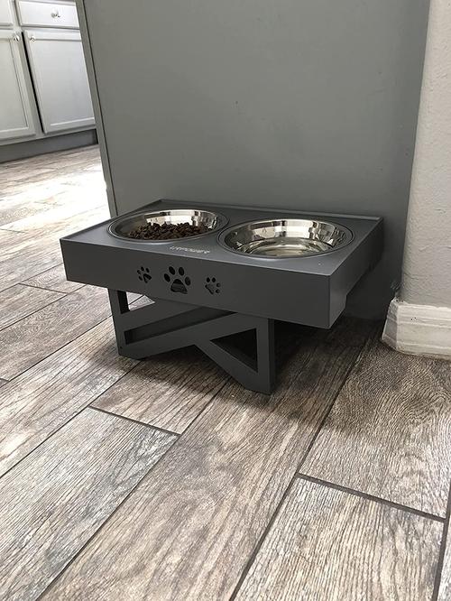 Elevated Dog Bowls with 2 Stainless Steel Bowls - Adjustable Height photo review