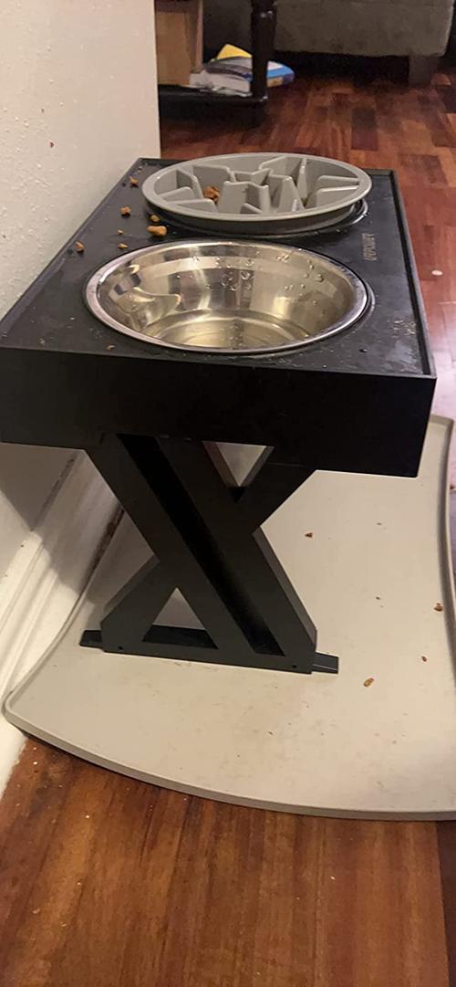 Elevated Dog Bowls with 2 Stainless Steel Bowls - Adjustable Height photo review