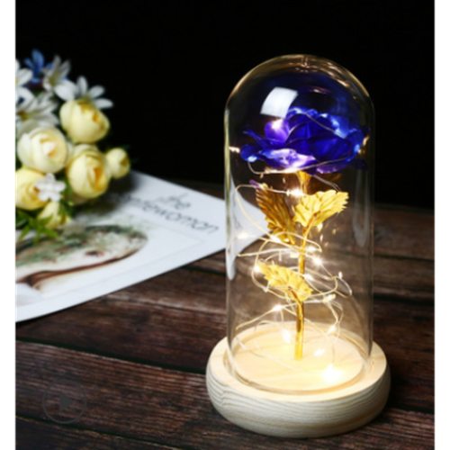 Enchanted Forever Rose Flower Lamp In Glass LED Light Christmas Decoration