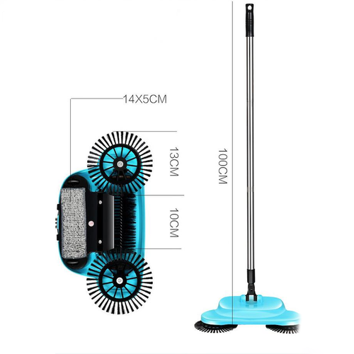 Floor Sweeper With 360° Rotating Brushes - Lazy hand Push Vacuum Cleaner