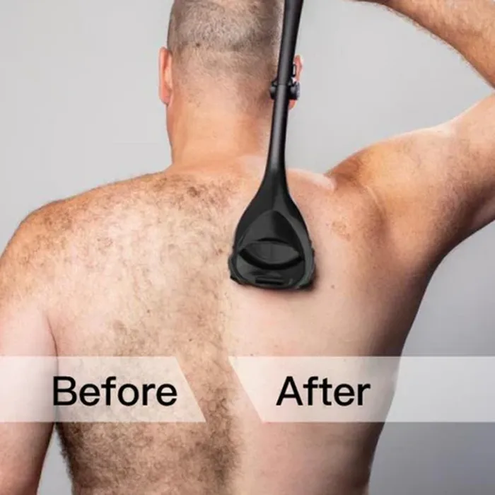 Foldable Back Hair Shaver with Two Heads