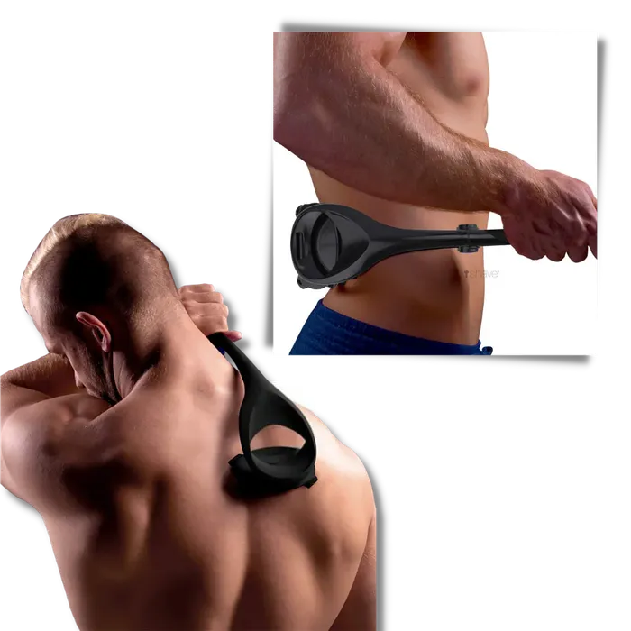 Foldable Back Hair Shaver with Two Heads