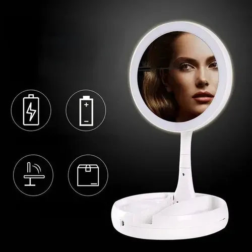 Foldable Makeup Mirror with 10x Magnification