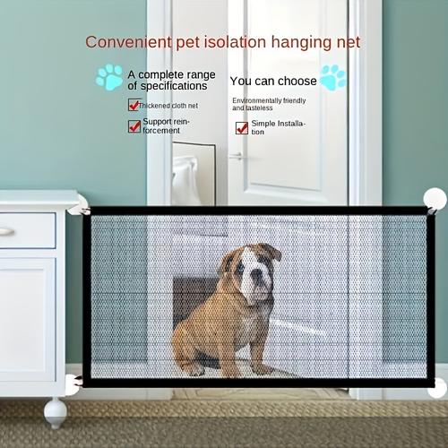 Foldable Retractable Dog Gate with Nylon Mesh - Keep Your Pets Safe and Secure