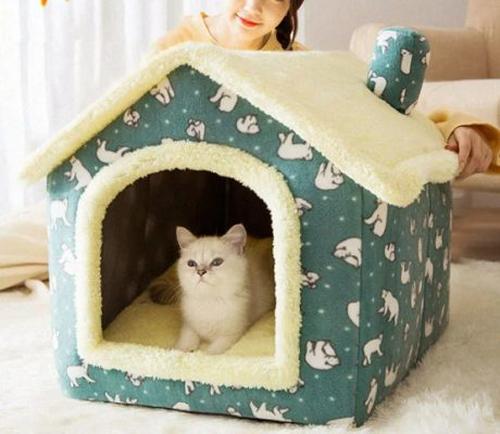 Foldable Small Pet House Bed