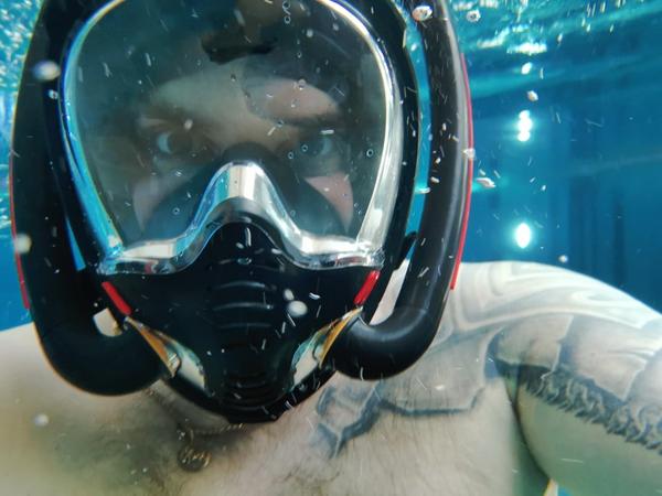 Full Face Snorkel Mask Best Scuba Mask, Double Tube Silicone Full Dry Diving Headgear photo review