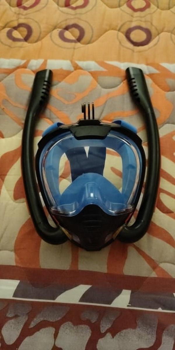 Full Face Snorkel Mask Best Scuba Mask, Double Tube Silicone Full Dry Diving Headgear photo review