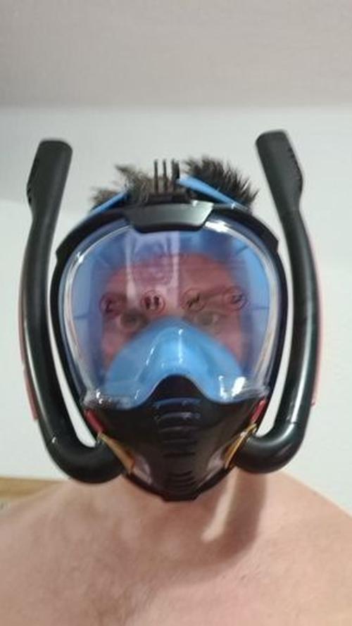 Full Face Snorkel Mask Best Scuba Mask, Double Tube Silicone Full Dry Diving Headgear photo review